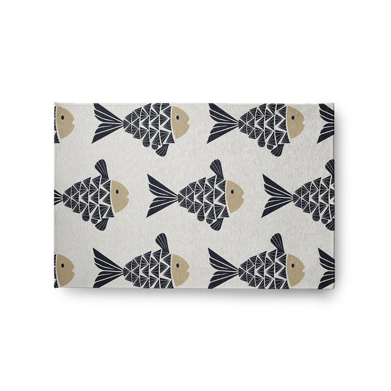 Fish Tales Nautical Indoor/Outdoor Rug - Taupe - 2' x 3'
