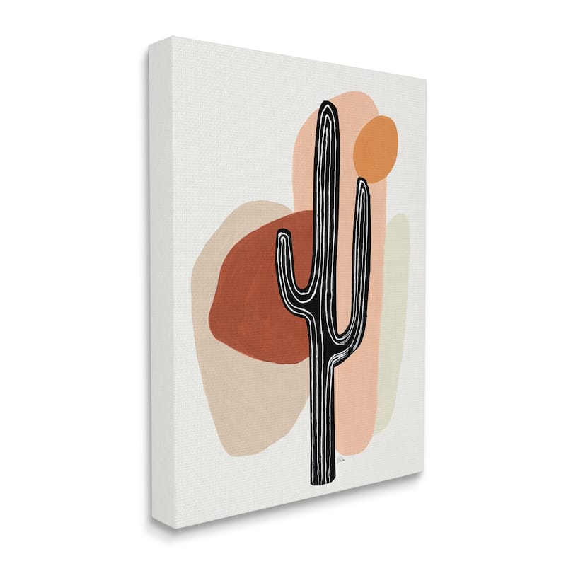 Stupell Western Terracotta Abstract Desert Cactus Plant Canvas Wall Art