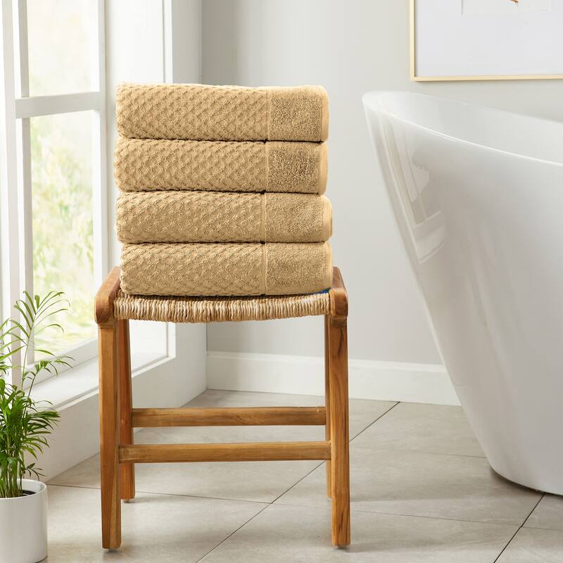 Linery & Co. Cotton Diamond Waffle Texture Bath Towels