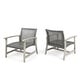 preview thumbnail 28 of 37, Hampton Outdoor Wood/Wicker Club Chair (Set of 2) by Christopher Knight Home