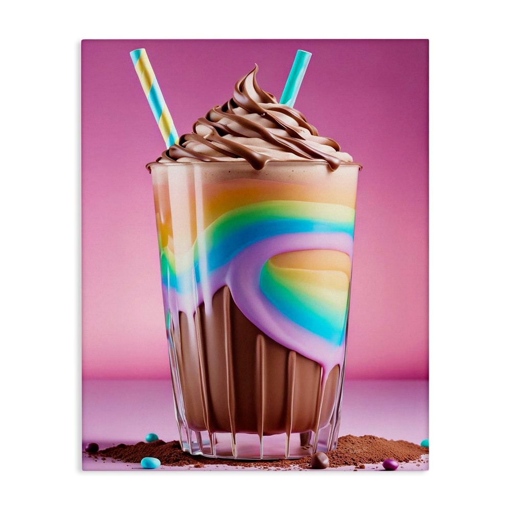 Stupell Rainbow Hued Milkshake Canvas Wall Art Design By Tabz Jones
