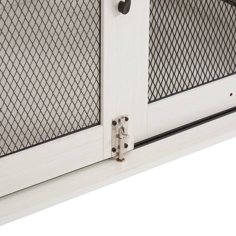 Flip-Top Plate Dog House Dog Cage Crate Furniture with Sliding Barn Door, Dog Kennel End Table with Detachable Divider