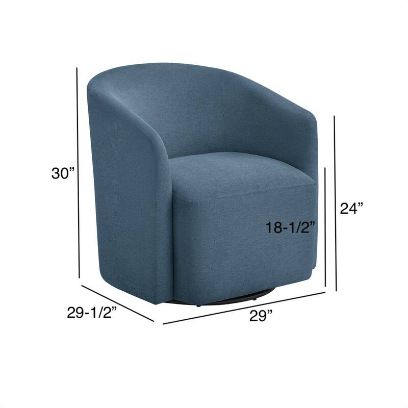Leather Swivel Barrel Chair 30 Inch Compact 360 Degree