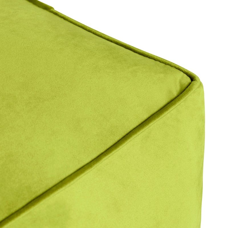 Cerra Chartreuse Velvet Square Ottoman 23.6" x 23.6" x 11.81"