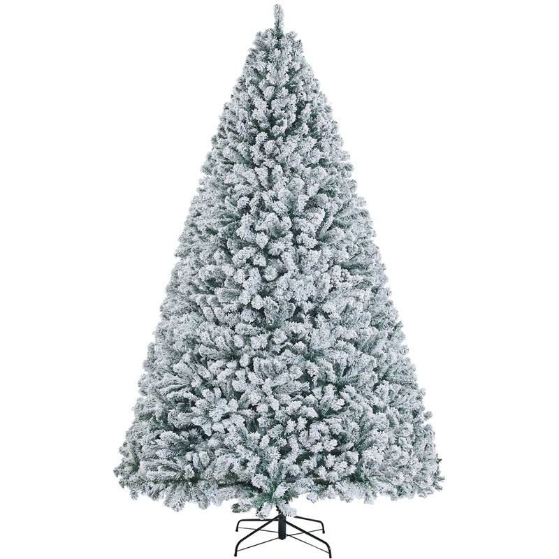 Yaheetech Premium 4.5ft/6ft/7.5ft/9ft Snow Flocked Artificial Decorative Christmas Tree, Green