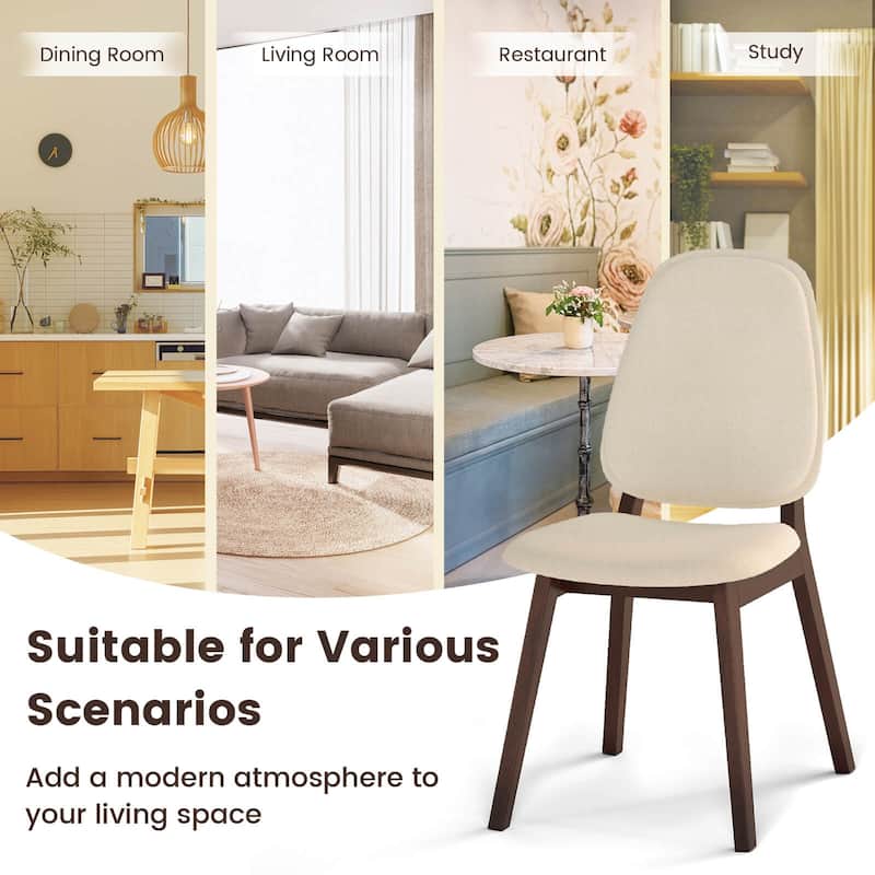 Costway Modern Dining Chair Set of 2/4 with Upholstered Backrest Seat