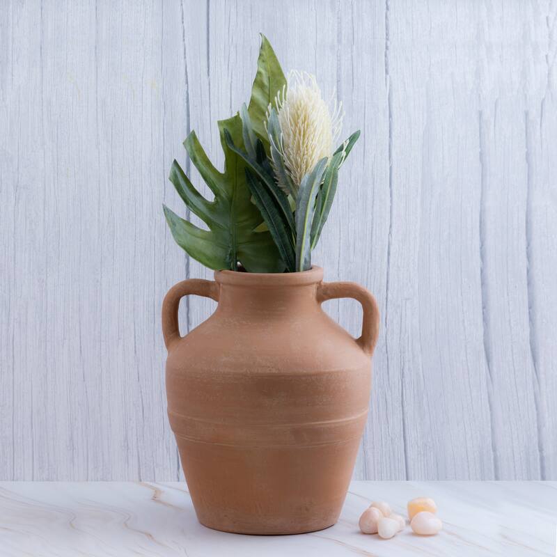 Terracota Amphora Vase w/ Handles - Natural Terracotta