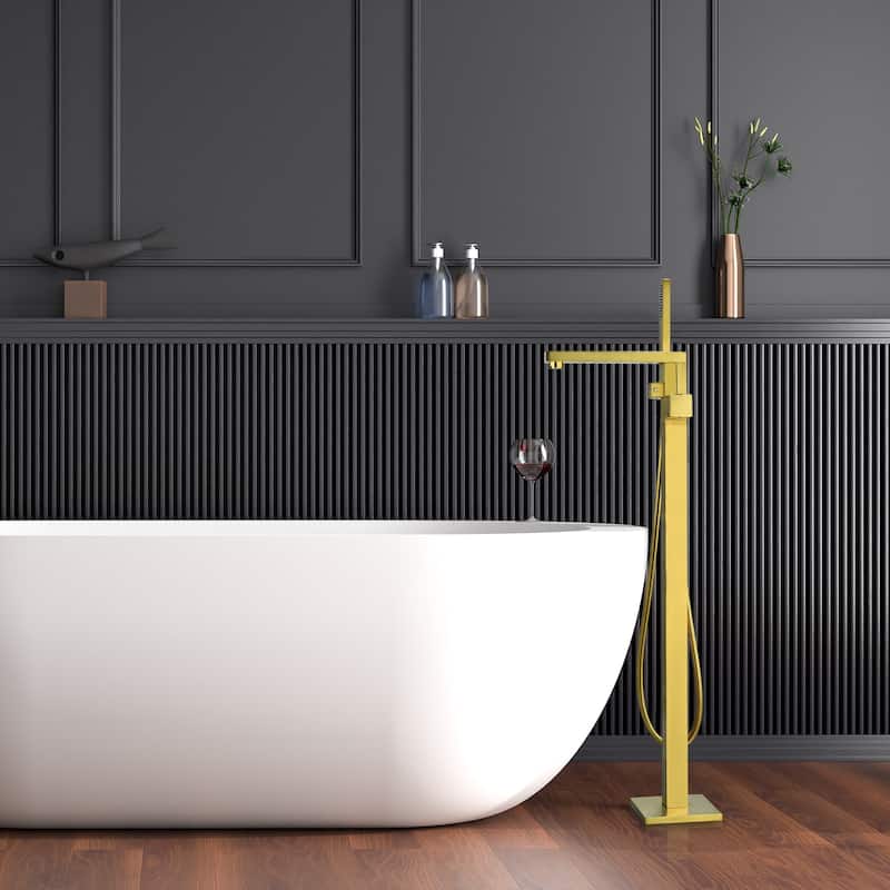 Altair Campia Single Lever Handle Freestanding Floor Mounted Tub Filler with Handshower
