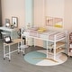 preview thumbnail 8 of 10, Twin Size Metal Loft Bed with Desk and Shelves White