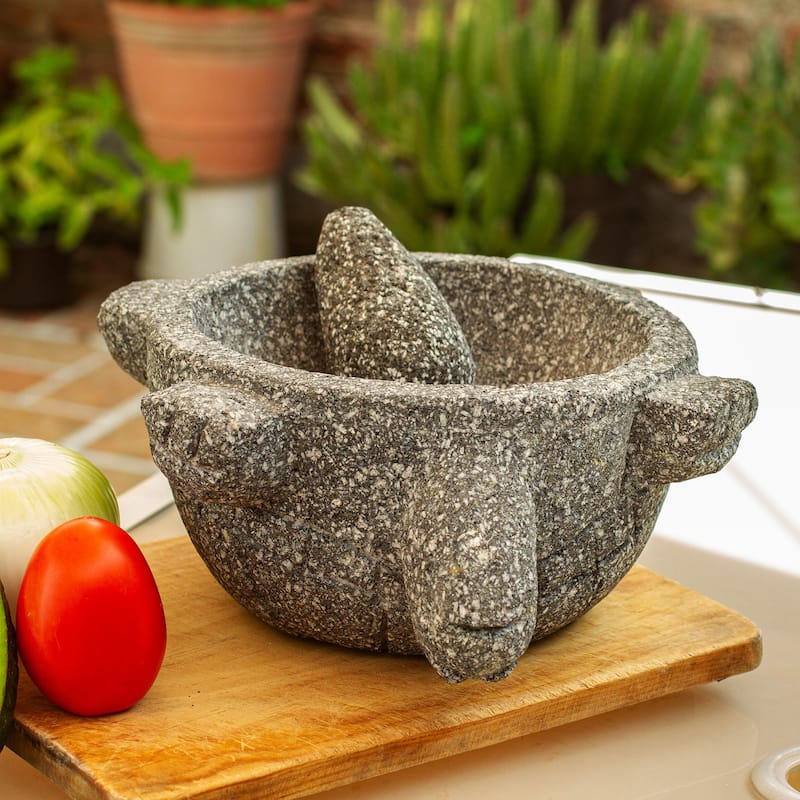 Novica Handmade Tortoise Tradition Basalt Molcajete