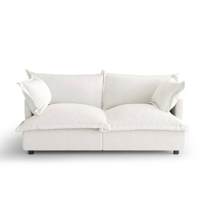 80"W Upholstered Chenille Comfy Cloud Couch Modular Sectional Sofa