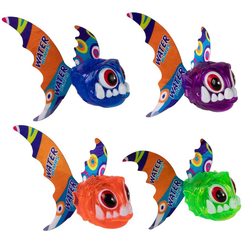 4-Piece Light Up Piranha Fish Dive Toy Set