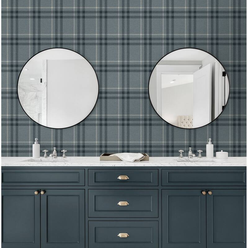 Seabrook Designs Calverlay Plaid Prepasted Wallpaper