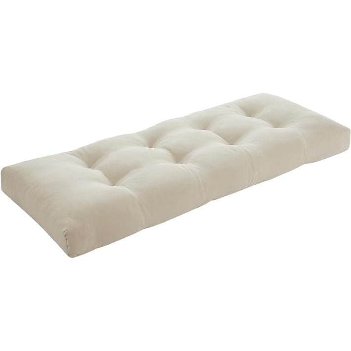 48x18 Inch Indoor Bench Cushion with Non-Slip Bottom, Super Soft Shredded Foam & Waterproof Fabric