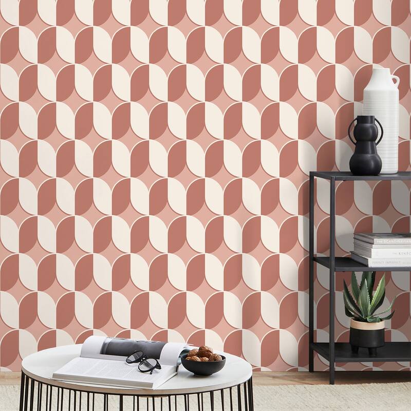 Fine Decor Lindy Blush Retro Geo Wallpaper