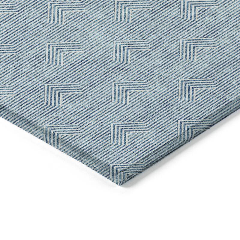 HomeRoots Geometric Transitional Rectangle Outdoor Rug