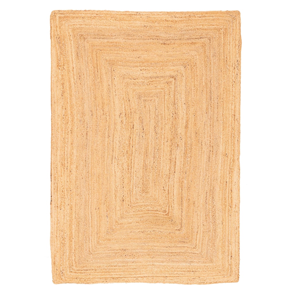 ECARPETGALLERY Braided Weave Palas Denizli Tan Jute Rug - 5'3 x 7'7