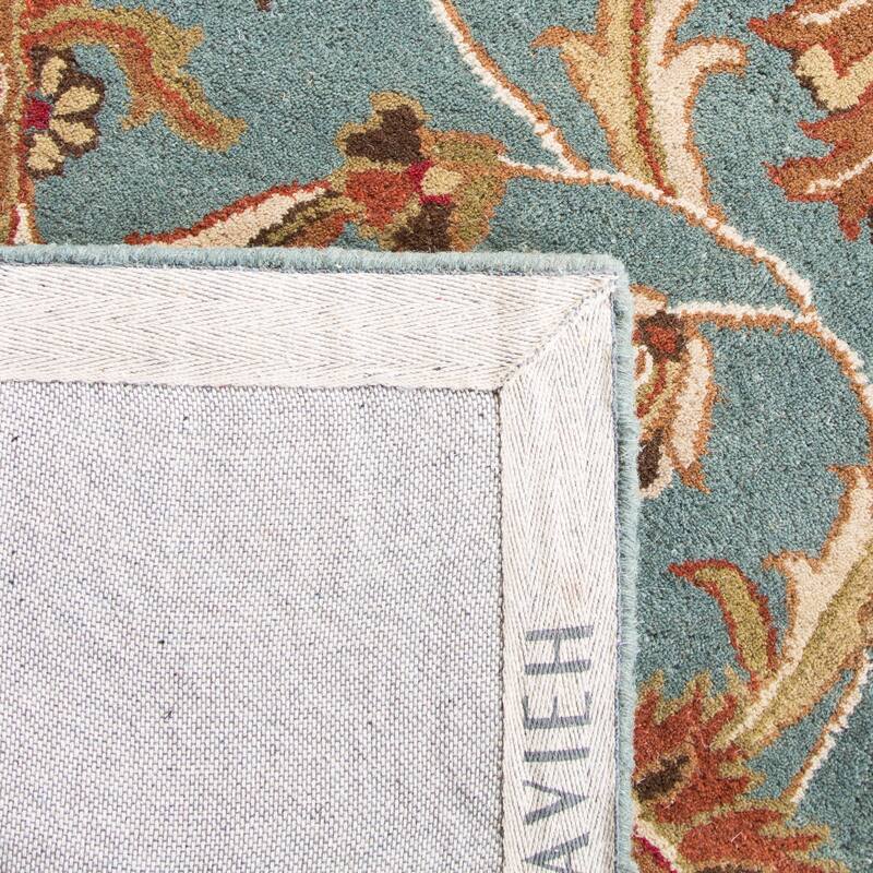SAFAVIEH Handmade Heritage Full Bloom Traditional Oriental Wool Rug - 6' x 6' Square - Blue/Brown