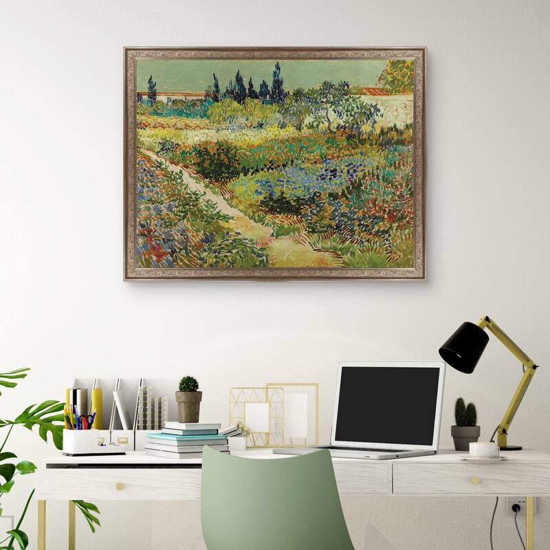Masterpiece Art Gallery| Garden at Arles by Vincent Van Gogh - Framed Canvas Art Print