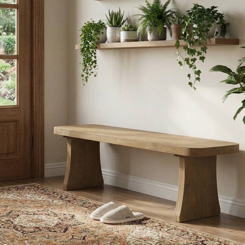 Christopher Knight Home - Pine Wood Dining Bench with Flared Legs