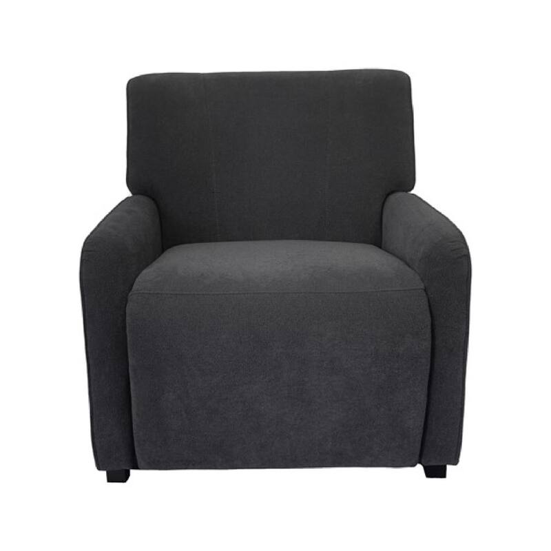 Roomfitters Modern Manual Push-Back Recliner, Upholstered High-Back Armchair with 3-Position Recline, Rubberwood Legs, Grey