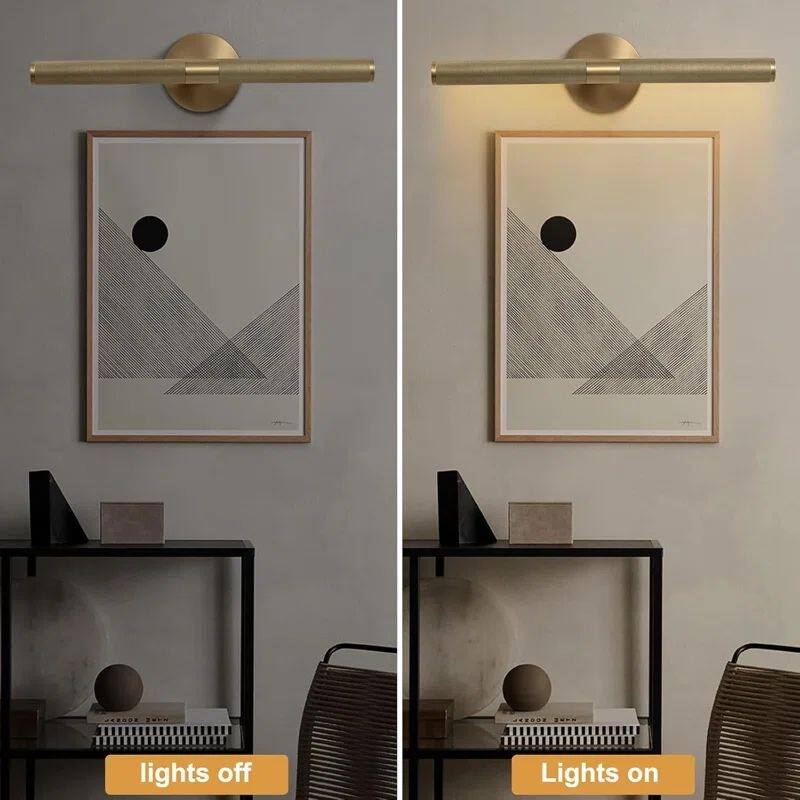 KAYLA Modern Wall Sconces, Brass Wall Mounted Lights, Bathroom Wall Picture Light for Living Room, Indoor Sconce Lighting