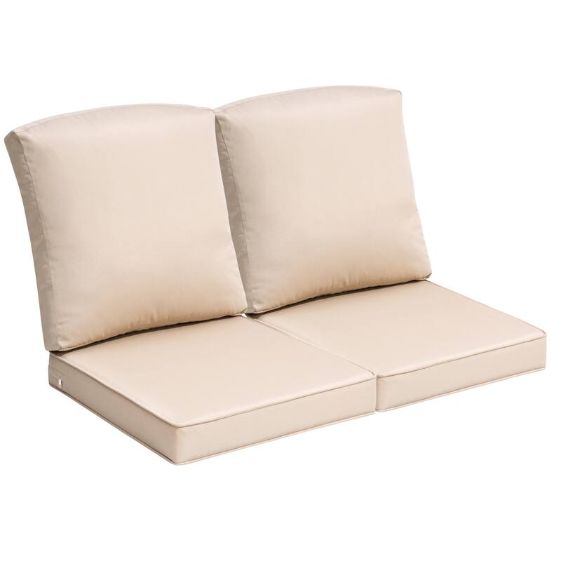 Pellebant 22 x 21 in Deep Seat Chair Outdoor Cushion Set - Beige - 2PC