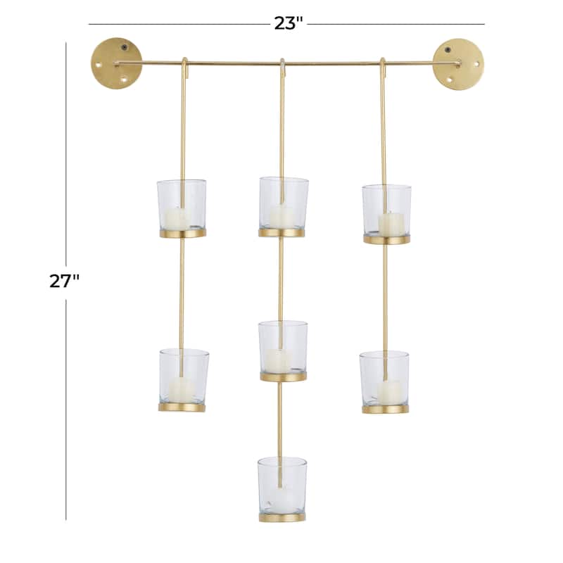 CosmoLiving by Cosmopolitan Silver Metal 7 Candle Wall Sconce - 23"W, 27"H