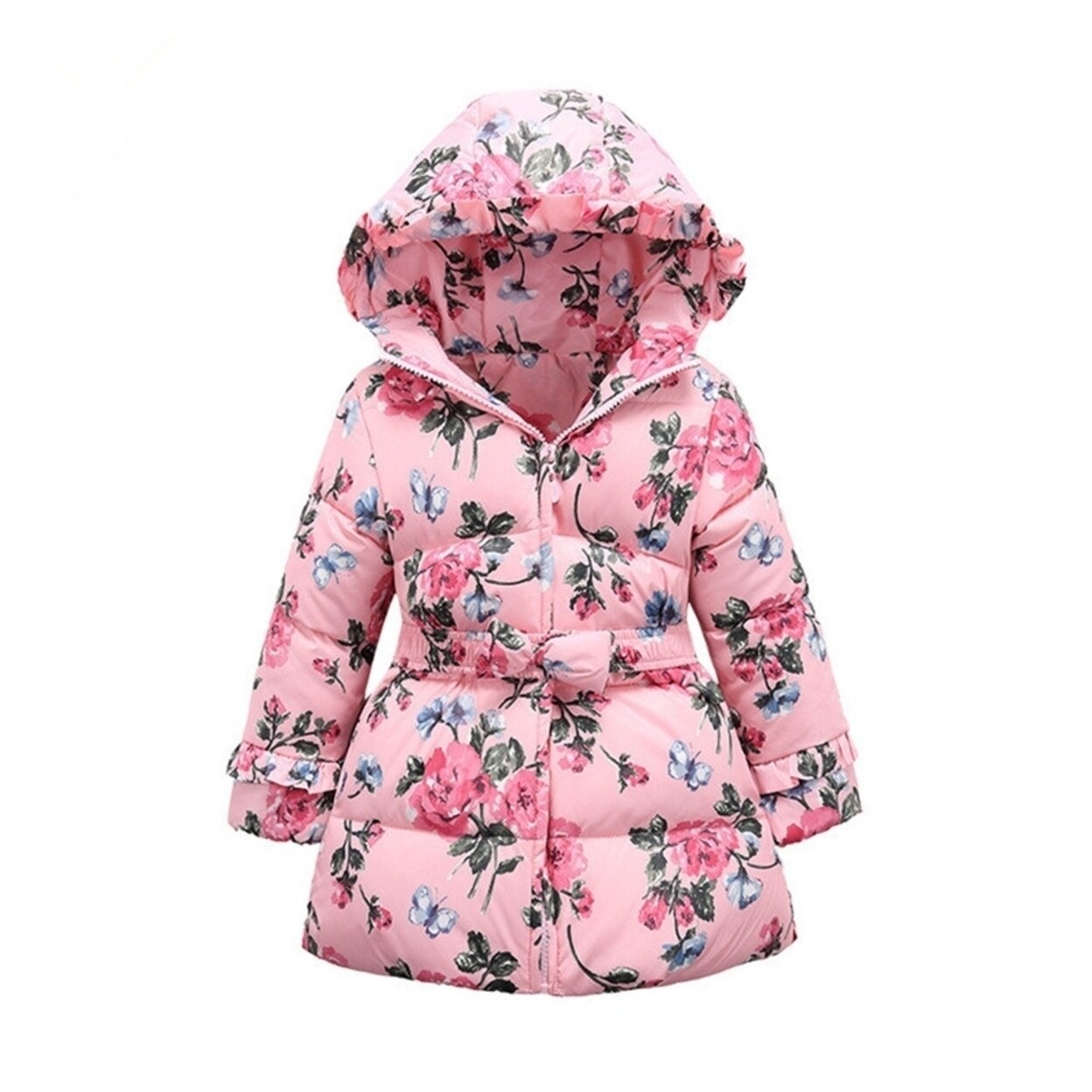 Shop 2015 Girls Winter Jackets Down Parkas Cotton Flowers Thick