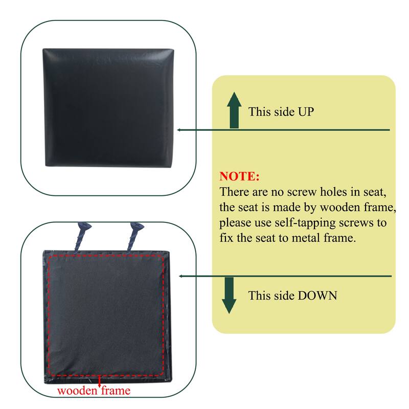 Ostweer Furniture PU Leather Upholstered Bar Stools Black Set of 2