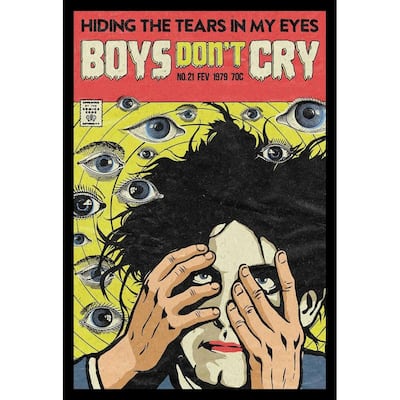 Cure Comic Boys Don't Cry Hiding The Tears Framed Poster - 24 x 36 Inch