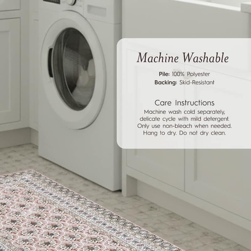 Laura Ashley Imagine Printed Chenille Washable Non-Slip Rugs
