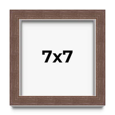 7x7 Shadow Box Frame Brown | 1.125 inches Deep Real Wood Rustic