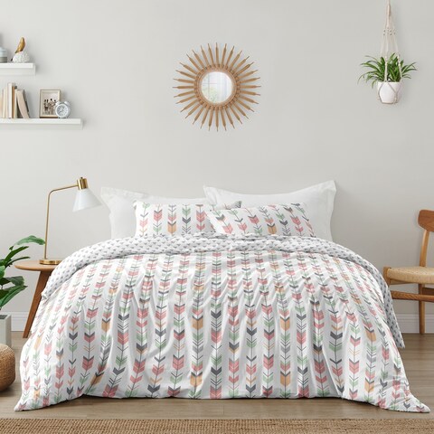 Sweet Jojo Designs Coral and Mint Mod Arrow Collection Full/Queen 3-piece Comforter Set