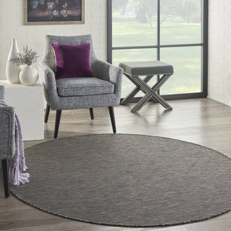 Caki Power Loomed Geometric Area Rug - 6' Round