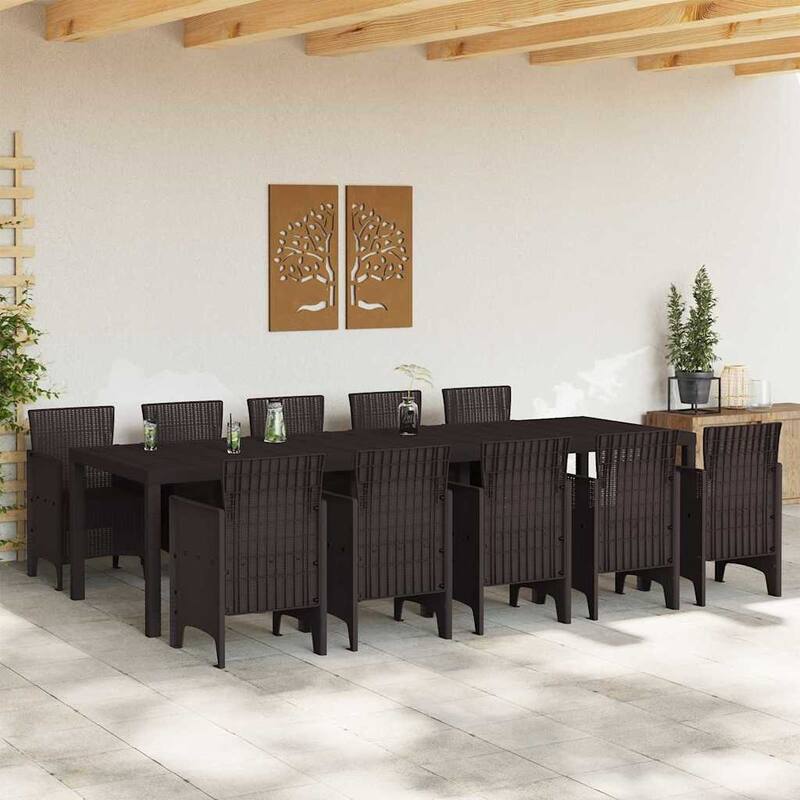vidaXL Garden Dining Set 13 pcs Plastic - 39 x 118 x 29