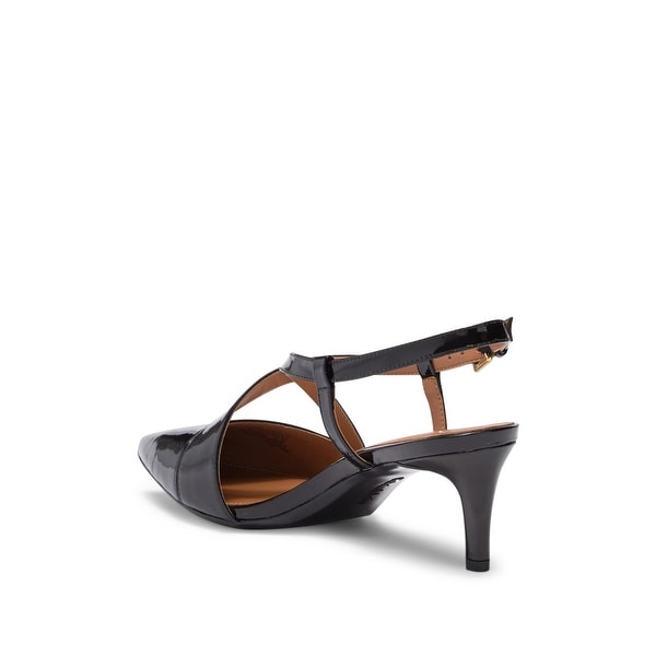 pointed closed toe ankle strap heels