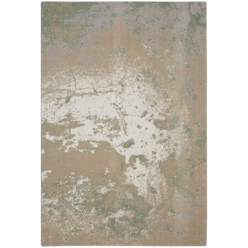 Nourison Twilight Modern Abstract Area Rug - 8'6" x 11'6" - Ivory Green - Rectangle