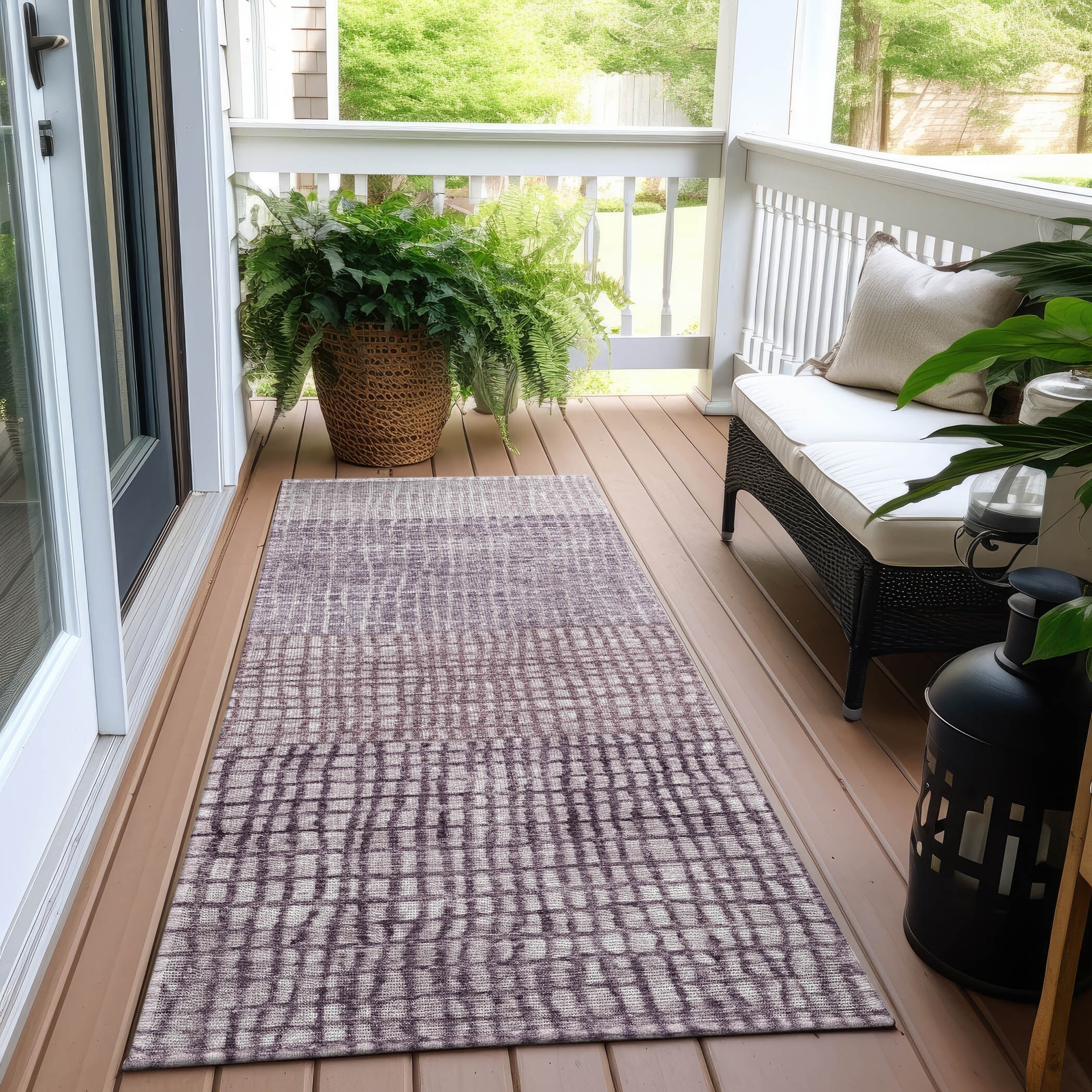 Machine Washable Indoor/ Outdoor Modern Ombre Chantille Rug