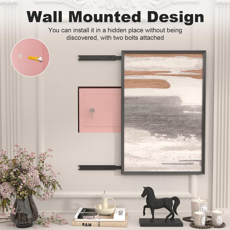 Secure Safe With Key, 0.23 Cubic Feet Small Safe, Mini Storage Cabinet