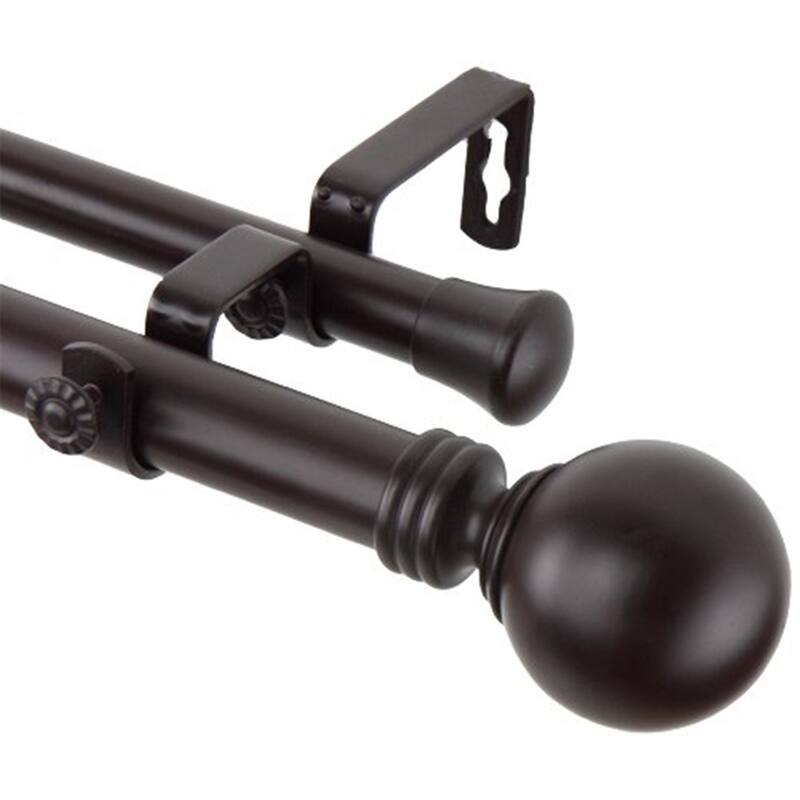 Globe Double Curtain Rod - Home Imports Emporium - Elegant Drapery Rod Set - 84