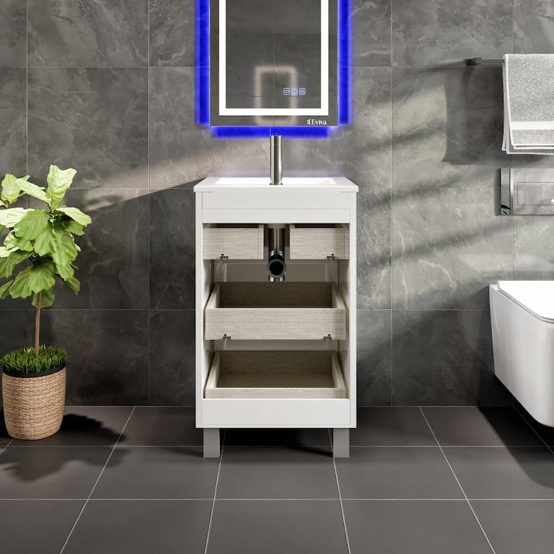 Eviva Deluxe 24"W Bath Vanity with White Porcelain Integrated Sink