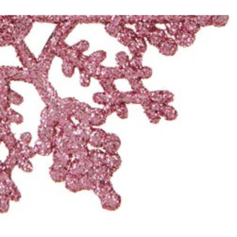 24ct Glitter Snowflake Christmas Ornaments 4"