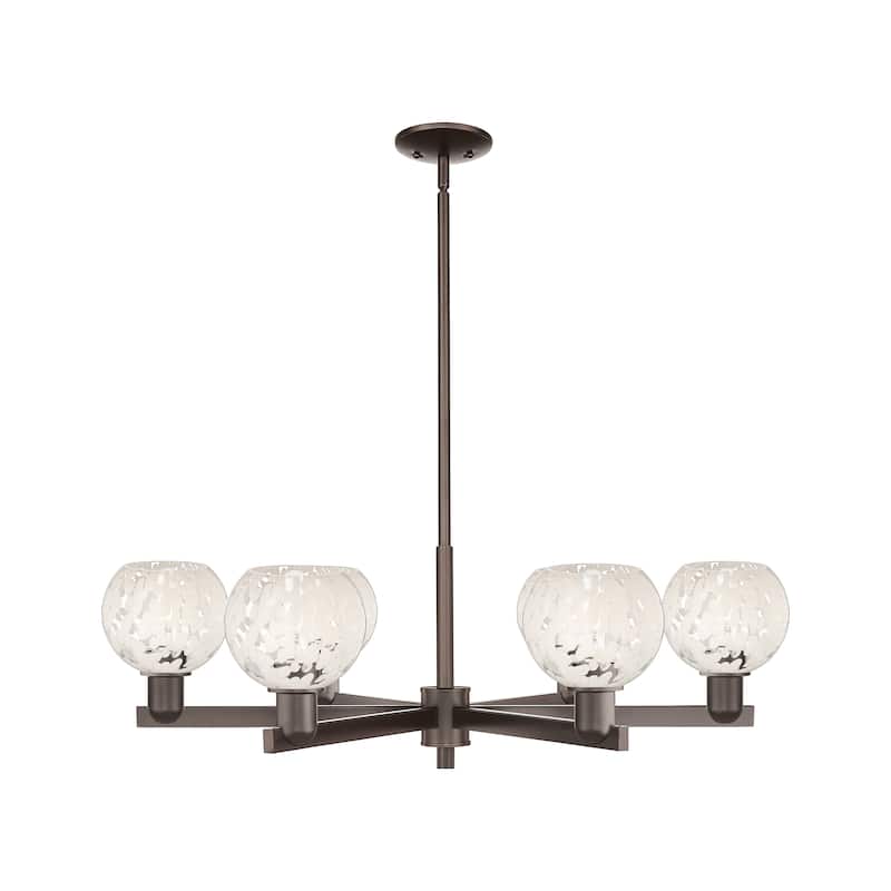Innovations Lighting Endless Possibilities Arcadia - White Mouchette - 6 Light 36" Stem Hung Chandelier - Oil Rubbed Bronze