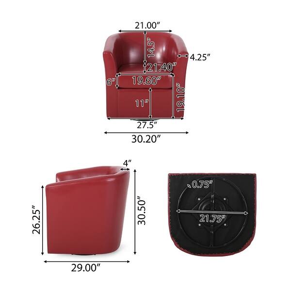 Daymian Swivel Club Chair by Christopher Knight Home 29.00" D x 30.20