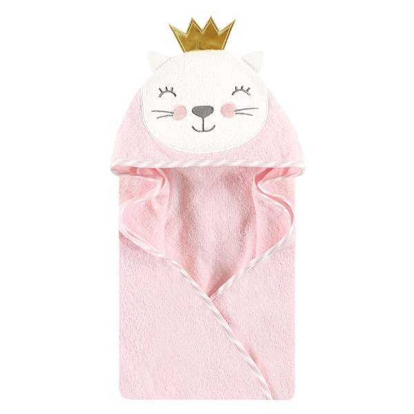 slide 1 of 1, Hudson Baby Infant Girl Cotton Animal Face Hooded Towel, Cat Princess, One Size - Cat Princess - One Size One Size - Cat Princess