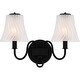 preview thumbnail 1 of 5, McKinney 2-Light Matte Black Bath Light