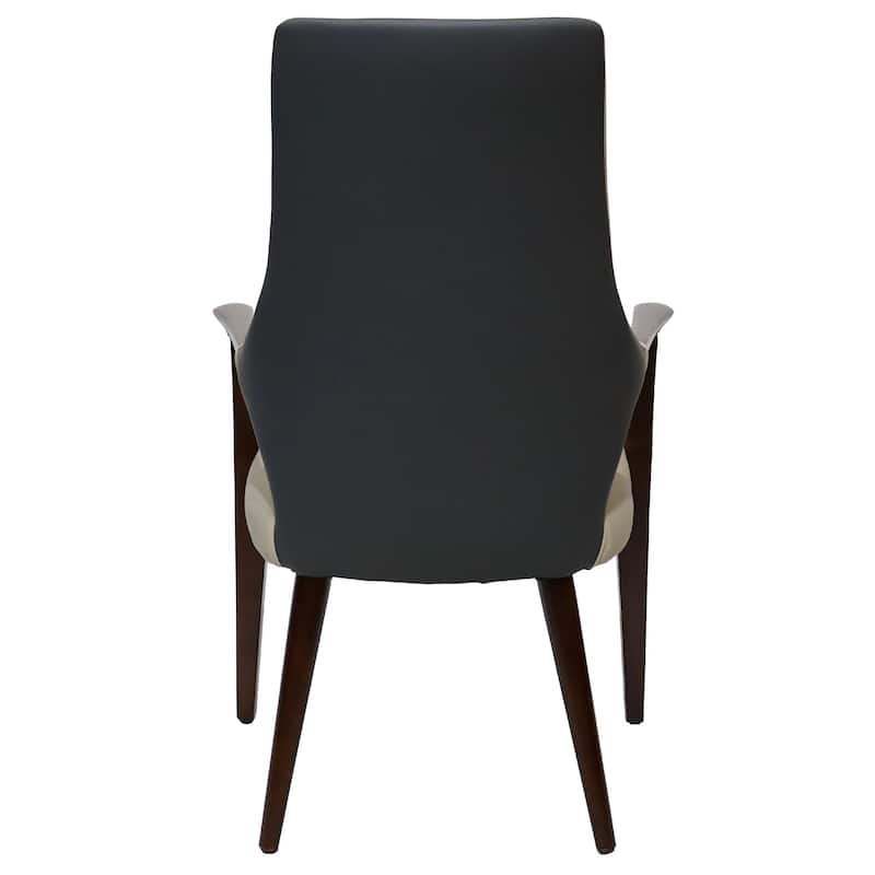 Elm Leather Dining Chair with Ash Wood Legs for Modern Kitchen and Dining Room Accent Arm Chair Set of 2
