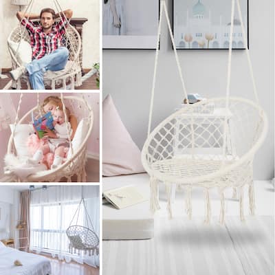 Handwoven Hammock Chair Swing Portable Bassinet Chair Hanging Chair