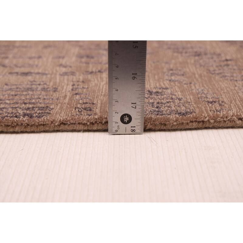 ECARPETGALLERY Hand Loomed Loreto Brown Wool Rug - 5'7 x 7'10